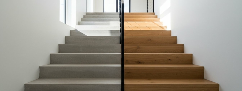Renovera betongtrappa inomhus: Från kall betong till varm ek