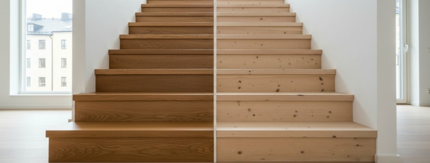 Trapprenovering: Ek vs Furu – Vilket material är bäst för din trappa?